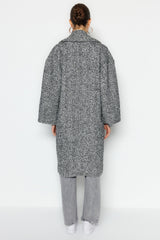 Anthracite Oversize Wide Cut Long Woolen Cashmere Coat Twoaw23kb00168