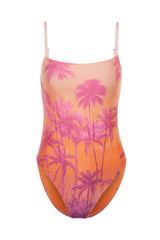 Tropical Print Square Neckline Regular Swimsuit Tbess24ma00135