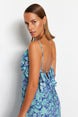 Floral Print Maxi Woven Ruffle Beach Dress Tbess19wy0004