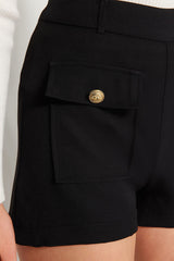 Black Pocket Detailed Woven Shorts Twoaw24sr00030