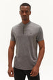 Men's Grey Melange Dominant Collar Breathable Training Running Casual And Sports Short Sleeve T-shir