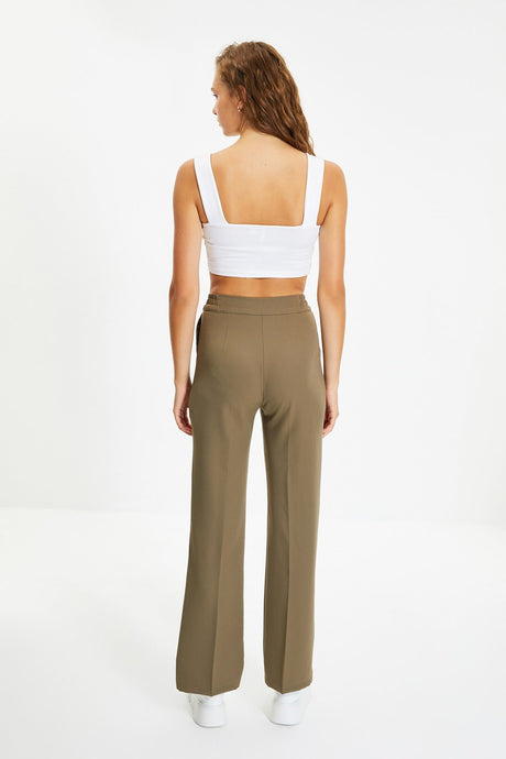 Khaki Straight/straight Cut Woven Pants Twoaw22pl0419