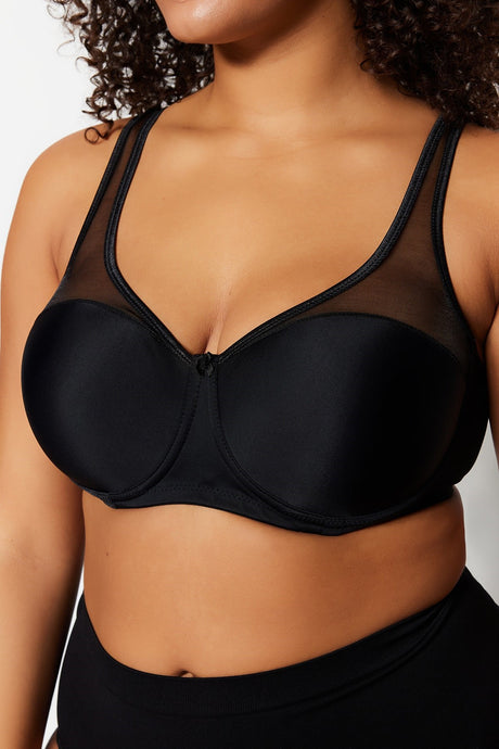 Ecru Mesh Detailed Coated Repellent Bra Tbbaw23cw00004