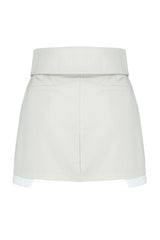 Beige Visible Pocket Bagged Woven Shorts Skirt Twoss23sr00324