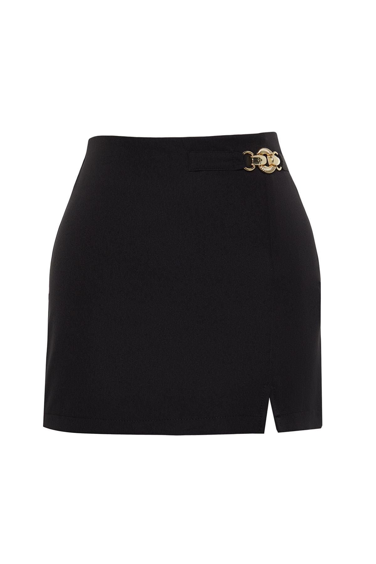 Black Accessory Detailed Mini Shorts Twoss24sr00051