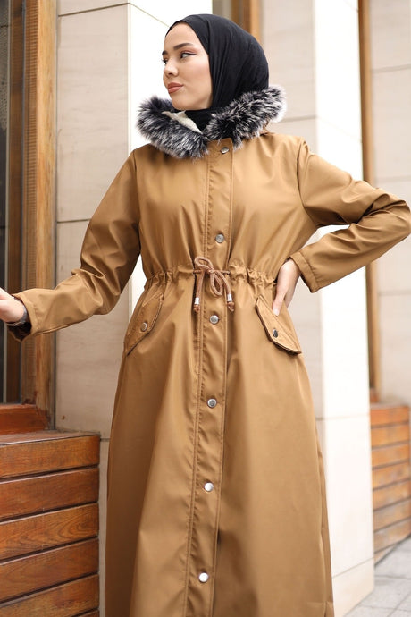 Fur Inner Fleece Long 2002 Coat - Stone Ms00as2002