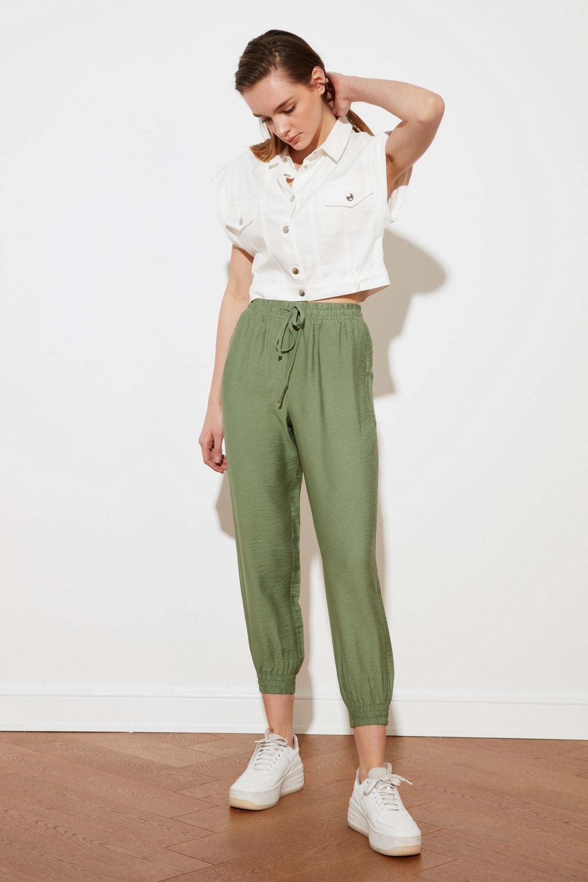 Green Jogger Woven Pants Twoss20pl0129