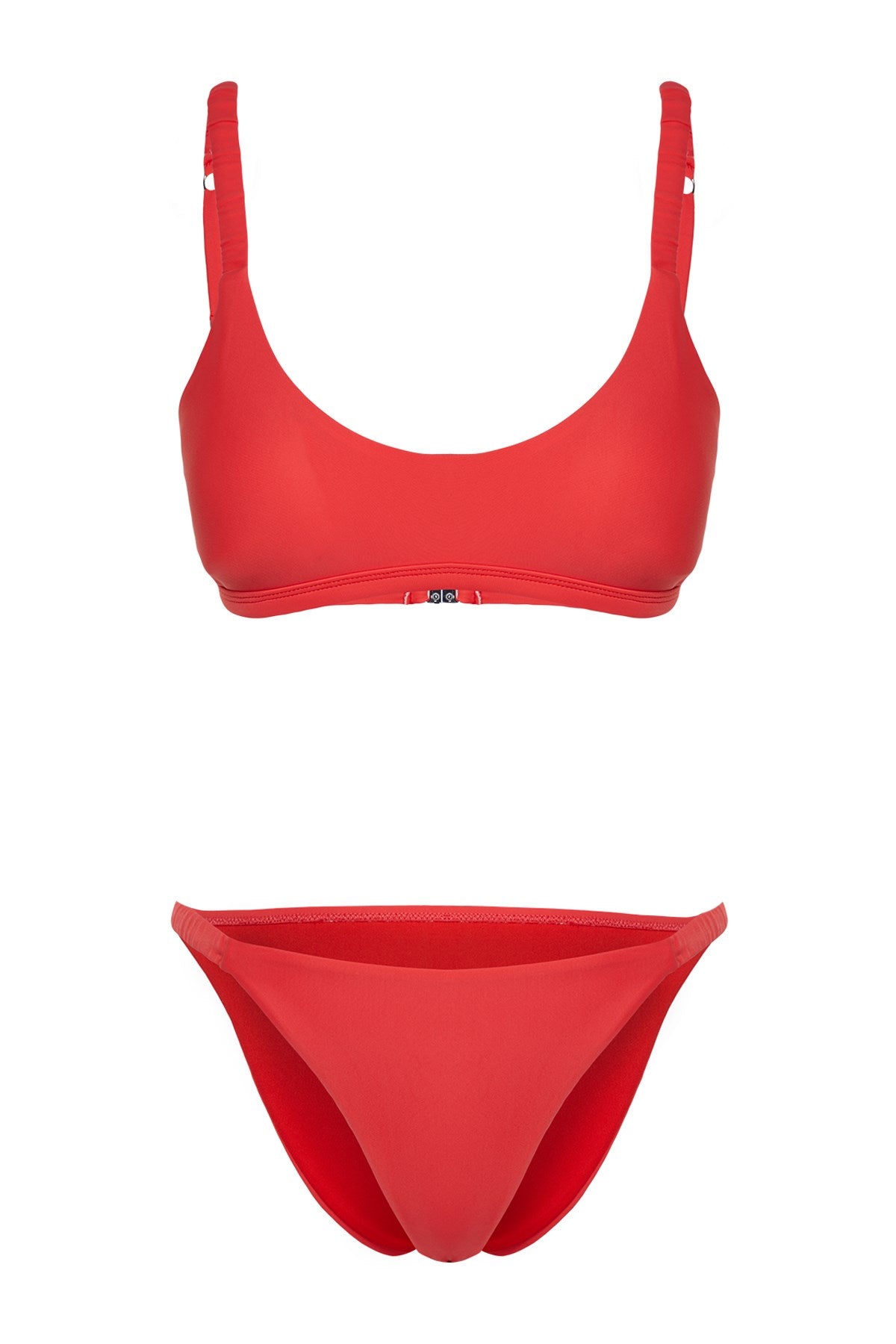 Red Bralet Ruffle Bikini Set Tbess24bt00035