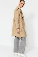 Limited Edition Beige Belted Water Repellent Trench Coat Twoaw24tr00053