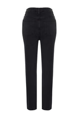 Black High Waist Comfort Straight Jeans Twoaw24je00176