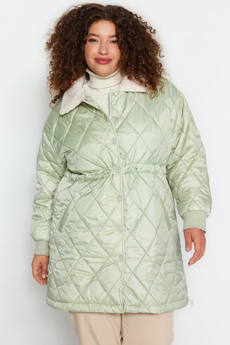 Mint Quilted Collar Plush Coat Tbbaw24aw00019