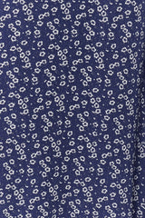 Blue Floral Print Viscose Fabric Midi Woven Skirt Twoss23et00295