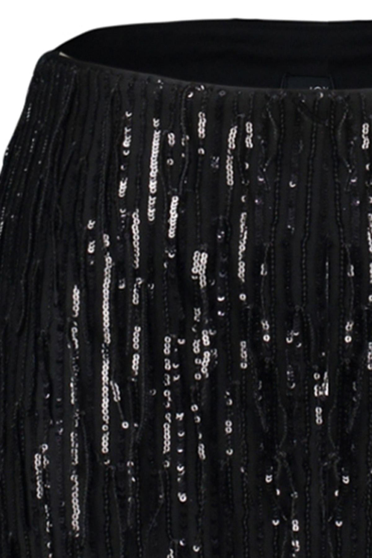 Black Body-fitting Glitter Sequin Skirt Skirt Tpraw24et00007