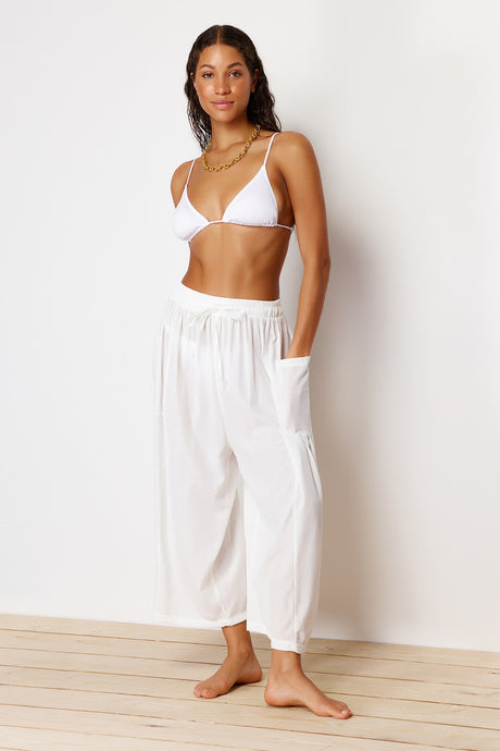 White Woven Pants Tbess24pl00007