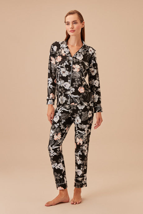 Black Rose Masculine Pajama Set Sh24205660b