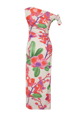 Limited Edition Multicolor Flower Printed Knitted Maxi Flexible Pencil Dress Twoss24el00563