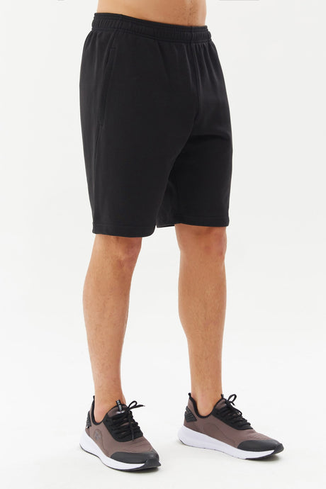 Men's Black Cotton Solid Color Short Sports And Casual Shorts 0256 Tb22ml15s0256-1