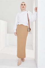 Women's Powder Waist Elastic Pencil Skirt T 802 23yetktr0802