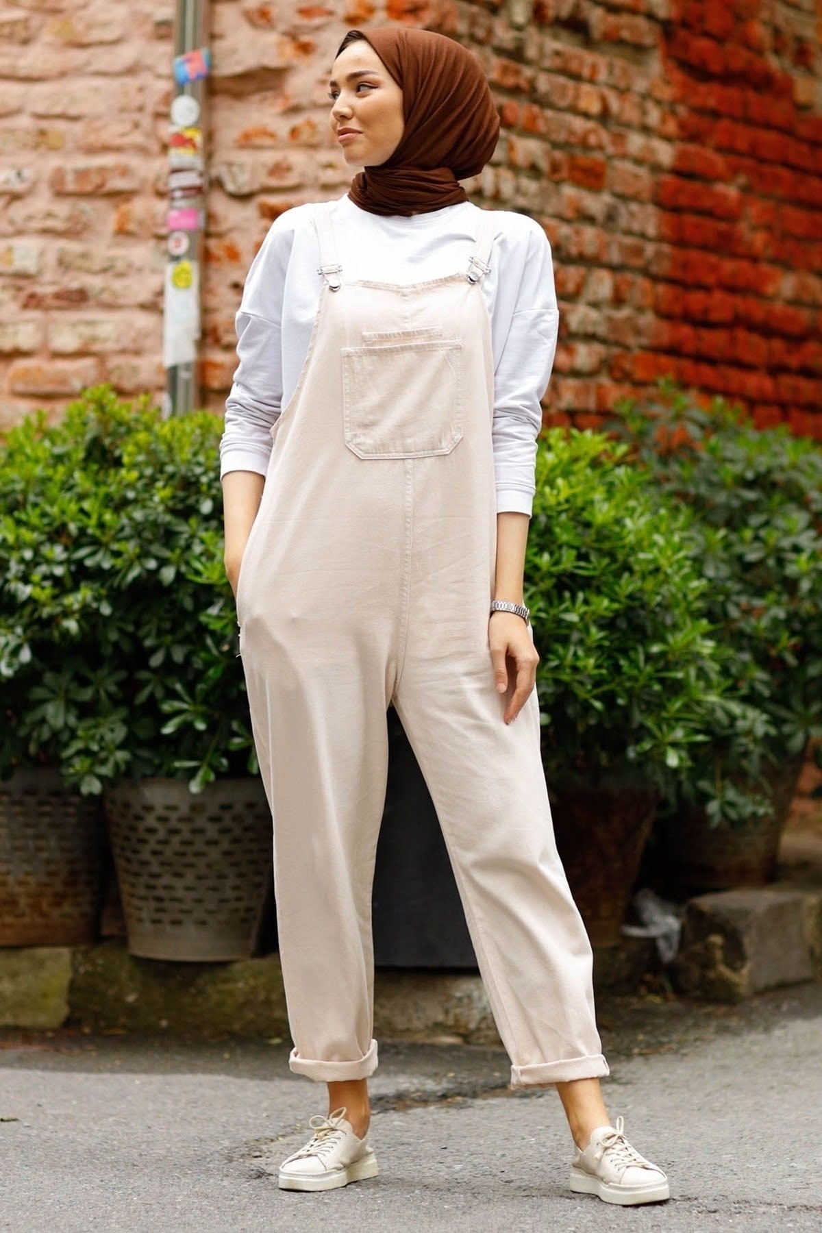 Lindy Jumpsuit With Straps - Khaki Ms00in3002