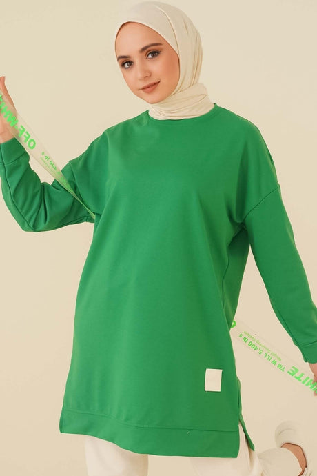 Women's Seasonal Loose Crew Neck Long Burkini Tunic Long Sport Model Seasonal Tunic B102