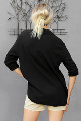 Beige Shirt Collar Long Sleeve Solid Color Buttoned Double Cover Pocket Woven Shirt M10010400gm99080