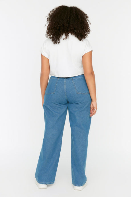 Light Blue High Waist Wideleg Jeans Tbbss22je0211