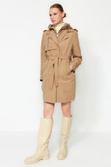 Mink Oversize Wide Cut Belted Water Repellent Trench Coat Twoaw24tr00051