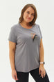 Women's Cream Plus Size Cotton Printed Short Sleeve Sport&casual T-shirt 0281 Tb22wl07s0281-1