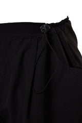 Black Jogger Regular Waist Leg Elastic Woven Pants Twoss23pl00158