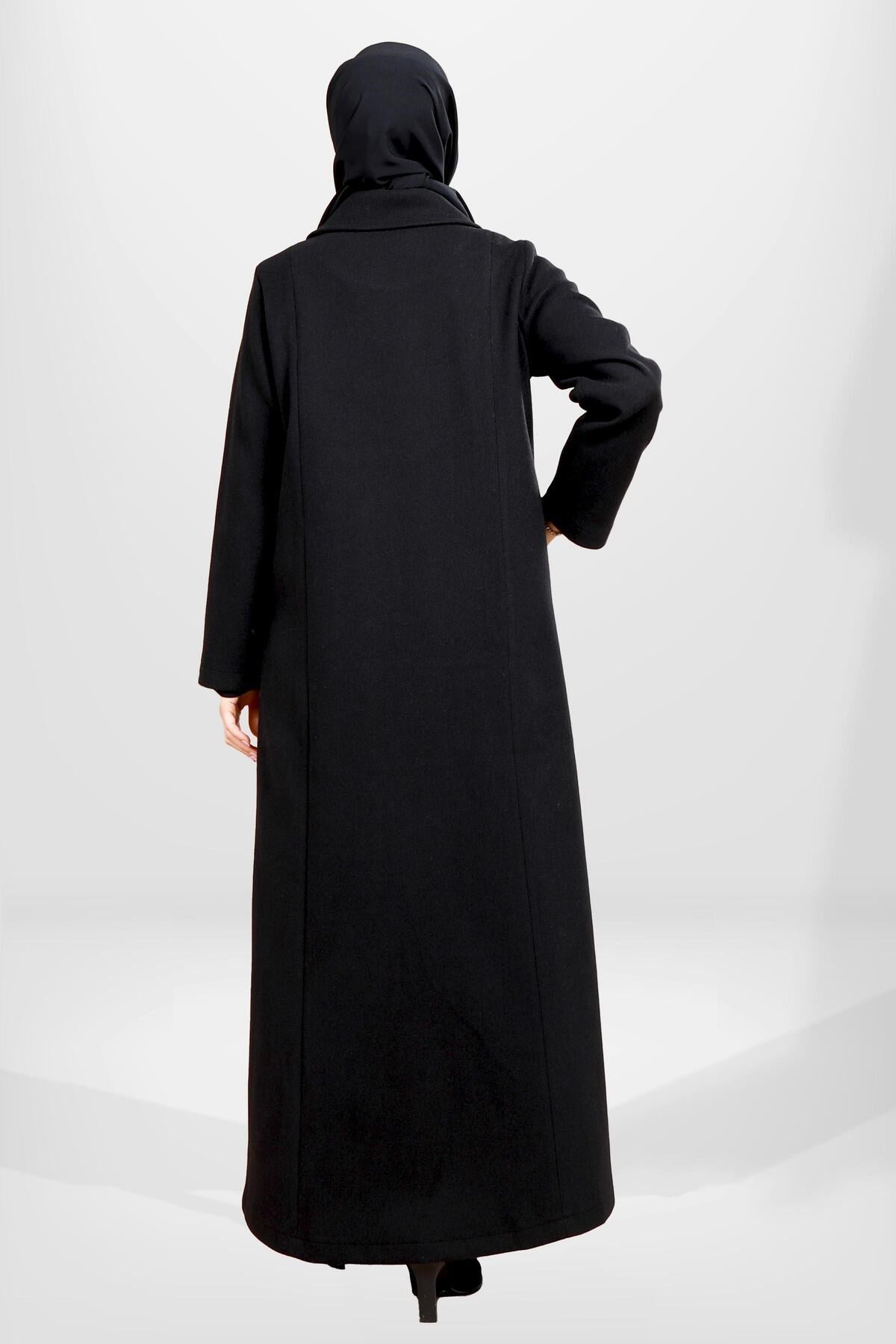 3829 Hijab Black Coat T24mntk3829