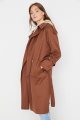 Beige Belted Water Repellent Trench Coat Twoss20tr0012