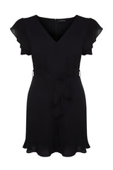 Black Belted Woven Jumpsuit Tbbss22tu0184