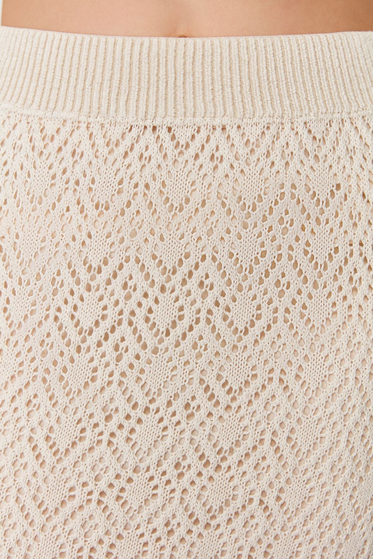 Stone Midi Lined Open/perforated Knitwear Skirt Twoss24et00048