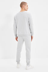 Grey Men's Regular/regular Fit Polarized Summer Embroidered Tracksuit Tmnaw21em0082