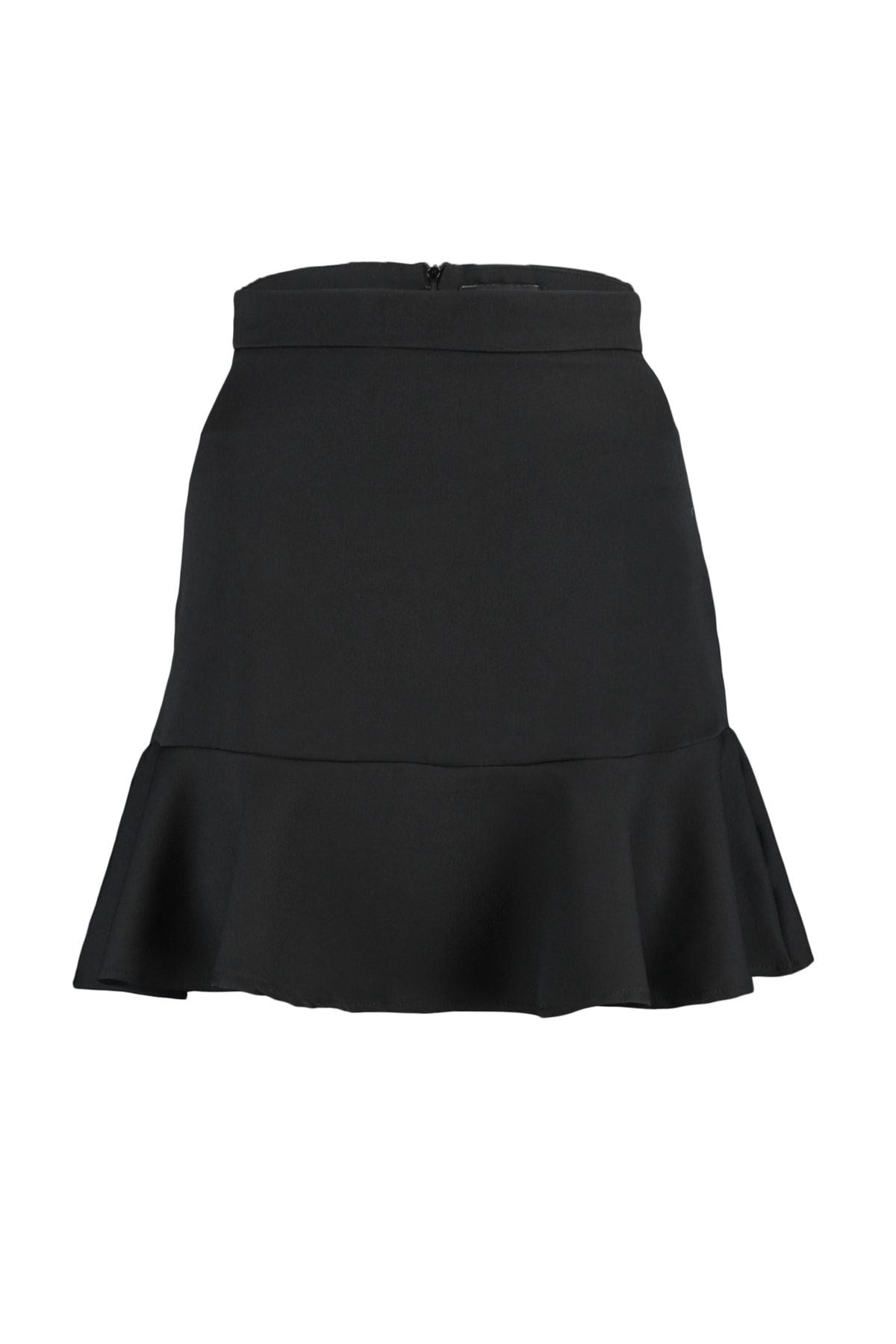 Black Skirt With Flounce Mini Woven Skirt Twoaw20et0617