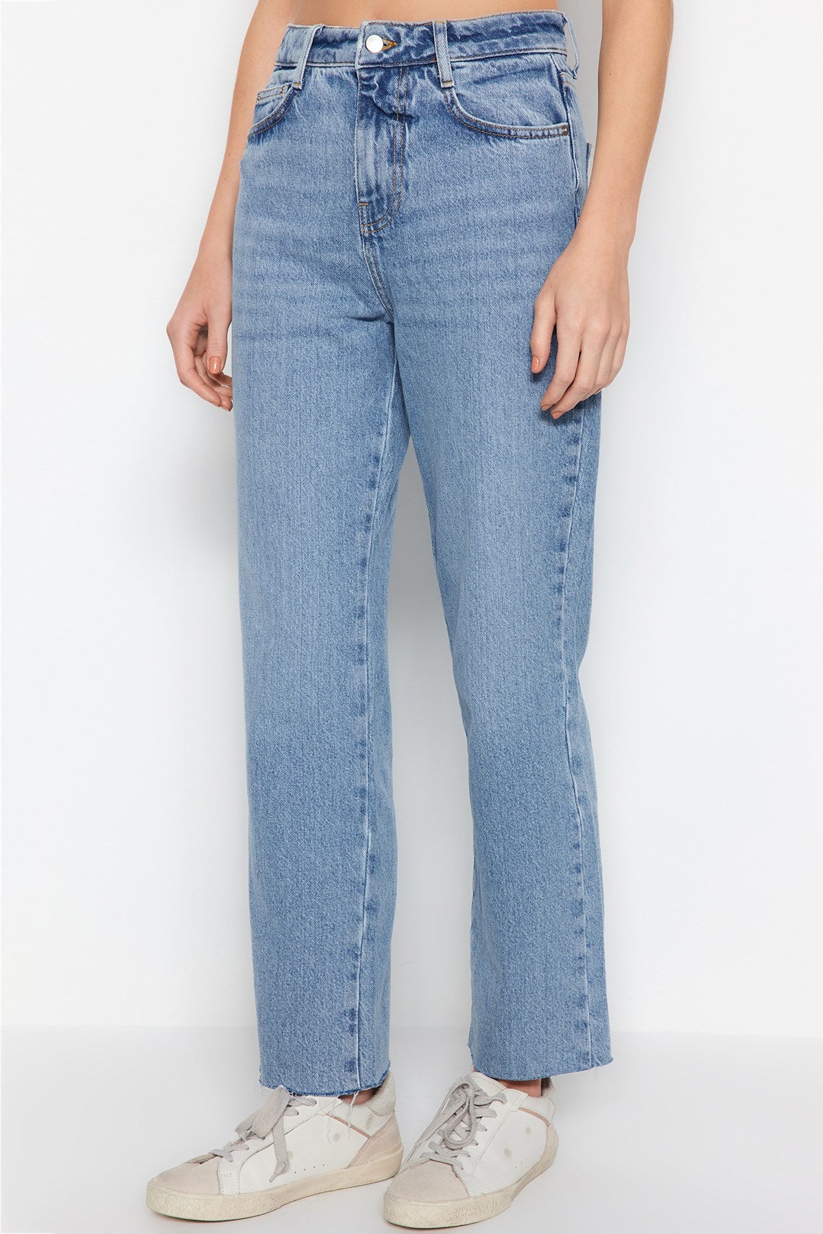 Light Blue High Waist Straight Jean Twoss24je00054