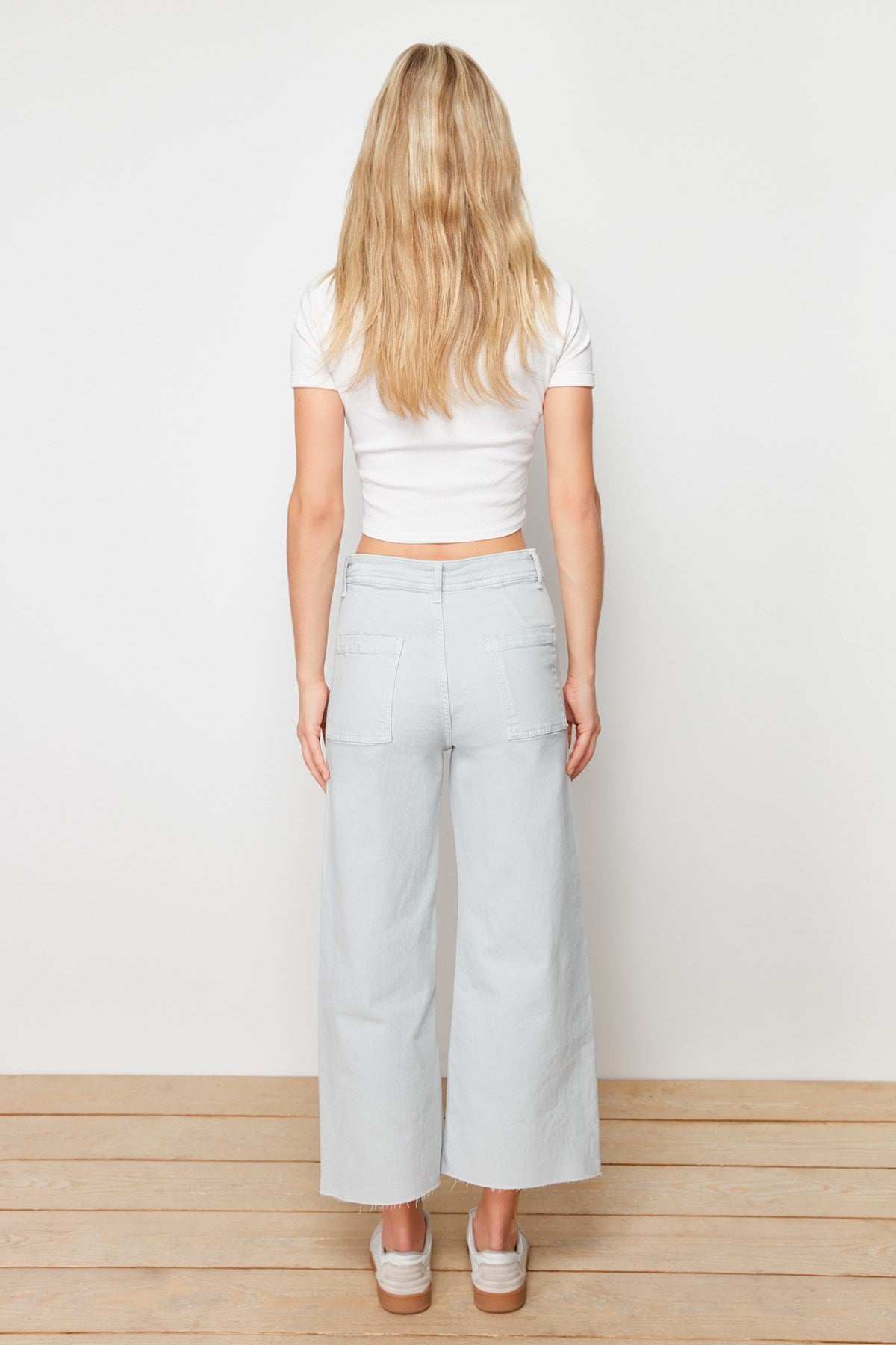 Grey High Waist Culotte Fit Jeans Twoss24je00276