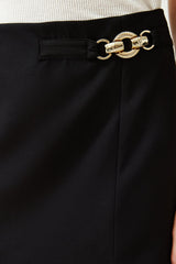 Black Accessory Detailed Mini Shorts Twoss24sr00051