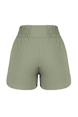 Khaki Waist Pocket Detailed Parachute Fabric Sport Shorts Thmss24sr00003