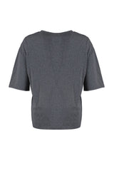 Anthracite Wide Pattern Knitted Embroidery T-shirt Tbbss22bf00002