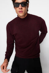 Khaki Men's Slim Fit Half Turtleneck Basic Knitwear Sweater Tmnaw21kz1595