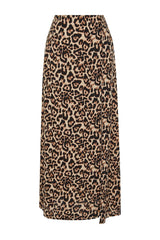 Multi Color Leopard Print Woven Skirt Twoss24et00205