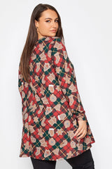 Plus Size Christmas Themed Crew Neck Blouse 321244 Byk-23y-321242