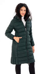 Women's Long Neck Detachable Hooded Padded Inflatable Coat 8664 Gfx8664