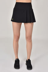 Women's Black High Waist Pleated Cotton Back Shorts Sports And Casual Tennis Skirt Mini Shorts Skirt