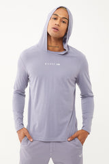 Men's White Organic Cotton Soft Hooded Long Sleeve Sports T-shirt 0811 Tb23my07s0811-1