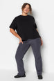 Black Knitted Crew Neck Stitch Detailed T-shirt Tbbss23bf00037