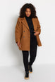 Light Brown Buttoned Cashmere Coat Tbbaw24dd00008