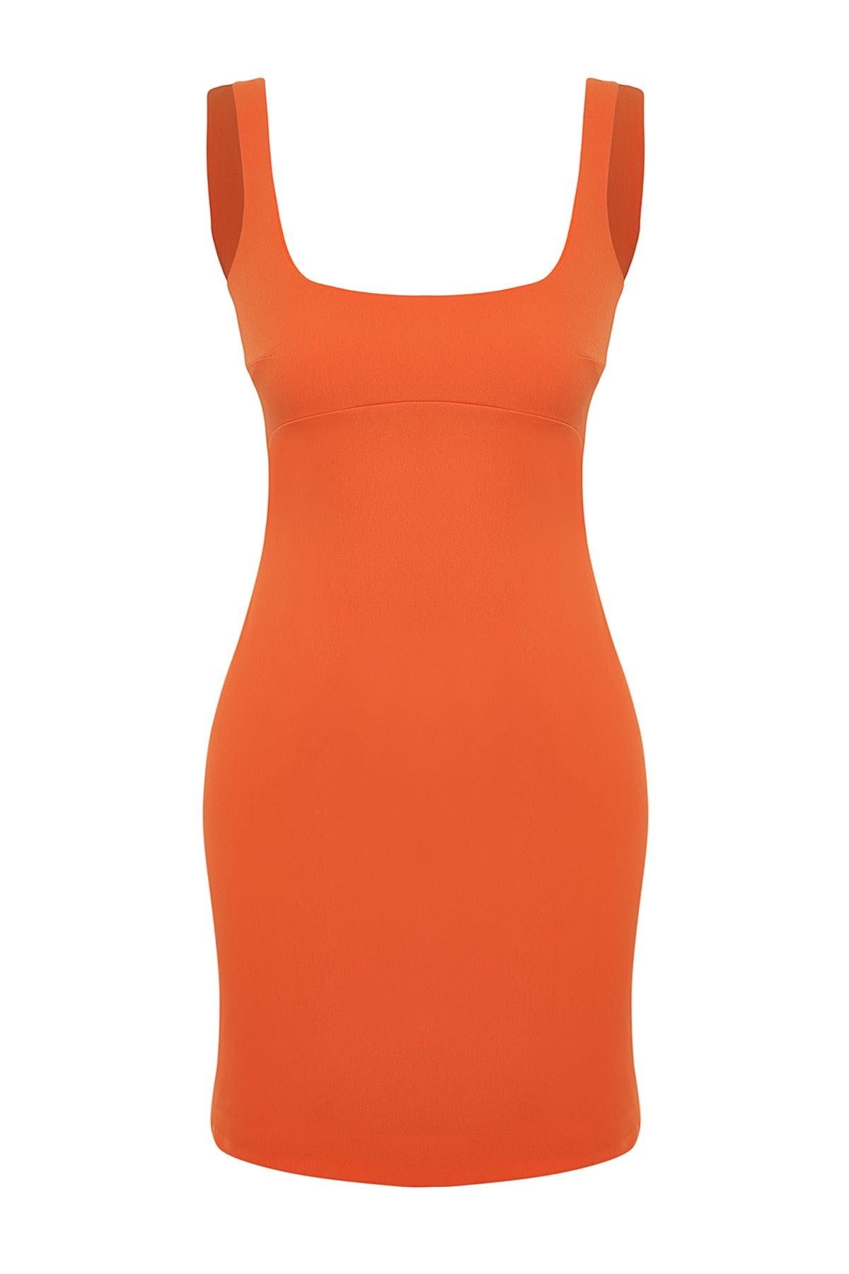 Orange Body Fitting Woven Dress Tprss24el00165