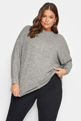 Plus Size Front Stitch Detailed Soft Textured Knitted Blouse 302605 Byk-23y-302605